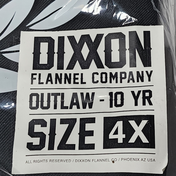 Dixxon Flannel - OUTLAW 10 YR Flannel Shirt - Mens 4XL - Picture 8 of 9